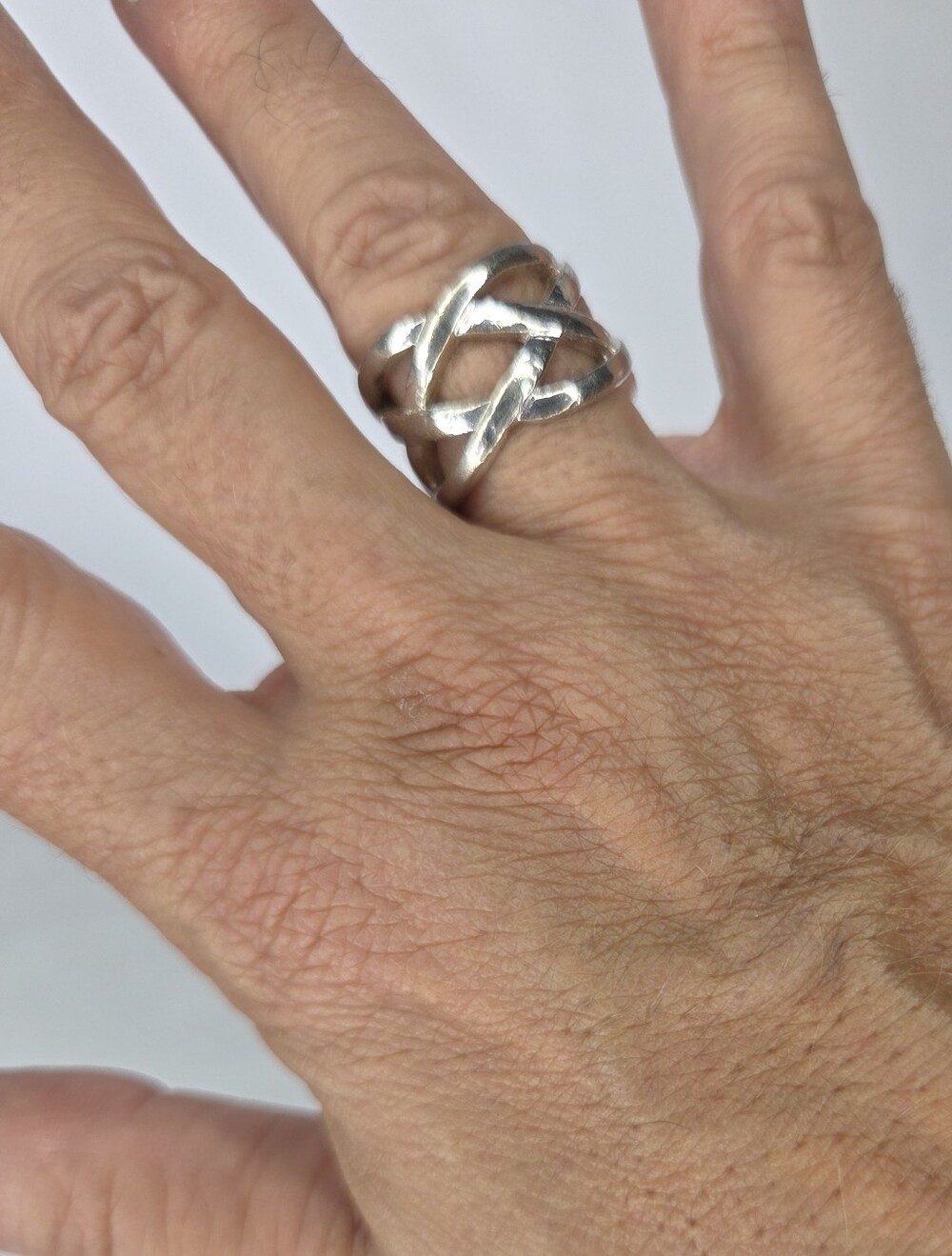 Silver Interwoven Knot Ring